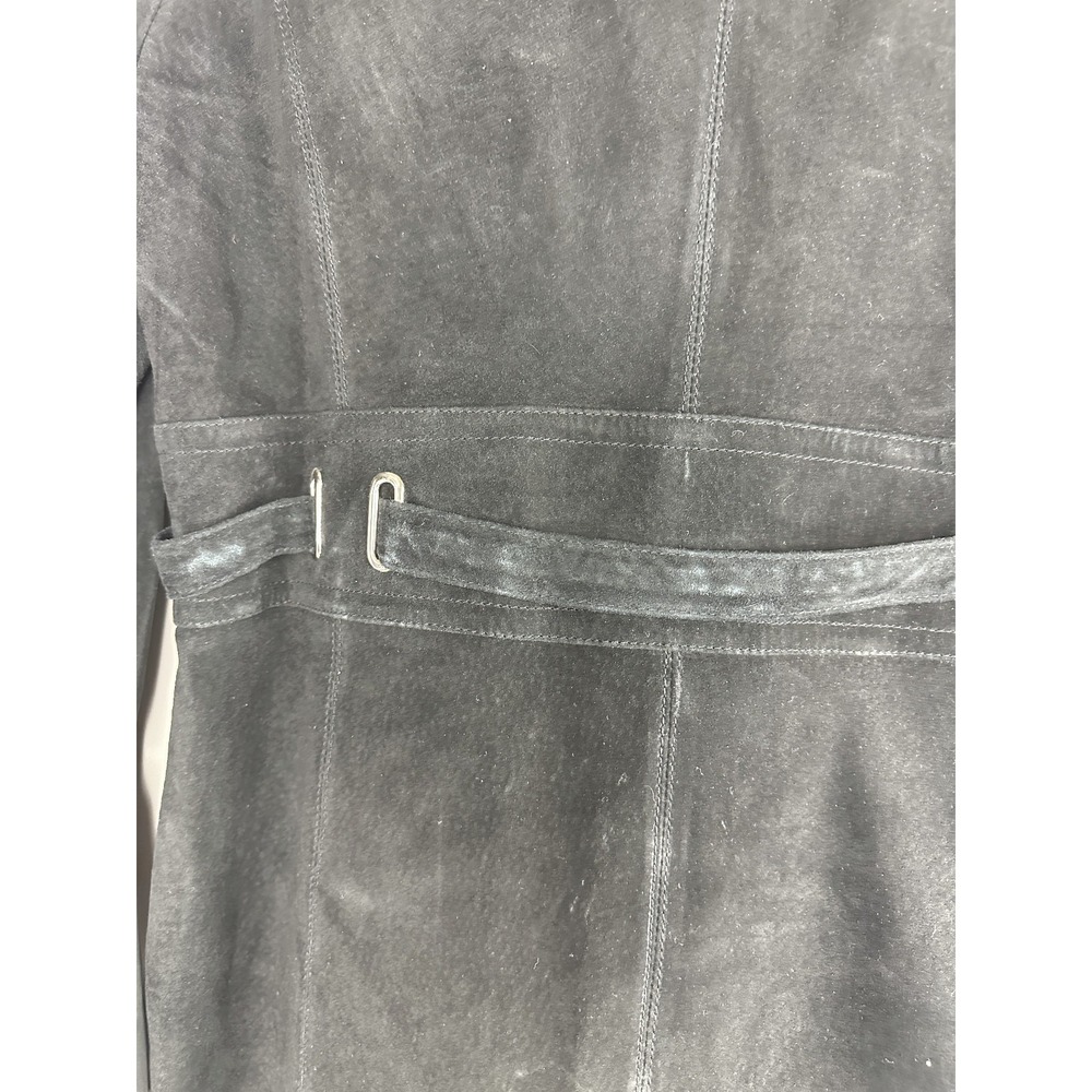 Vtg Margaret Godfrey x Bloomingdale's Suede Leather Belted Trench Coat Womens 14 - Picture 15 of 16